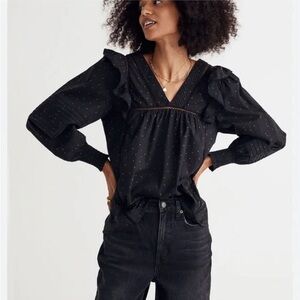 Madewell Voile Ruffled Pintuck Top